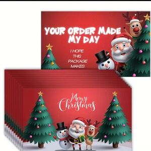 25 CHRISTMAS THANK YOU FOR YOUR ORDER CARDS